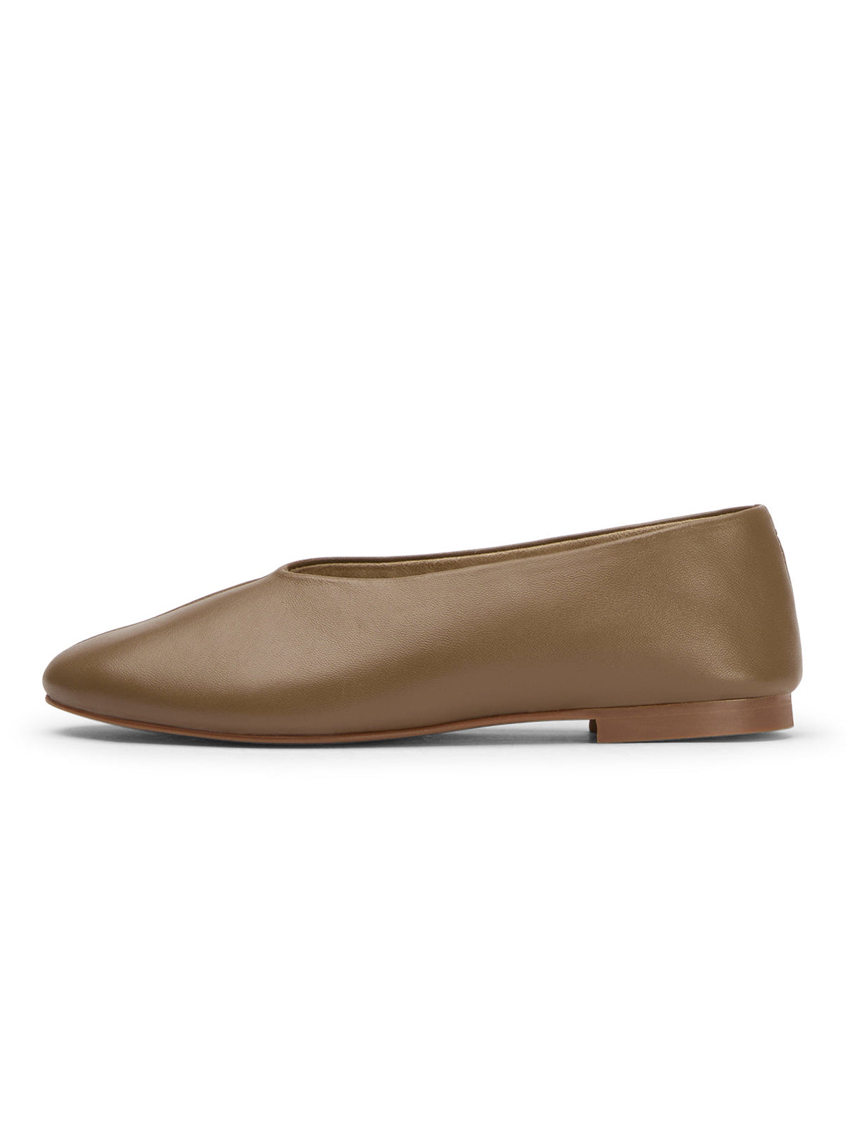 Round-Toe Chic Slip-On Ballet Simple Flats - Brown