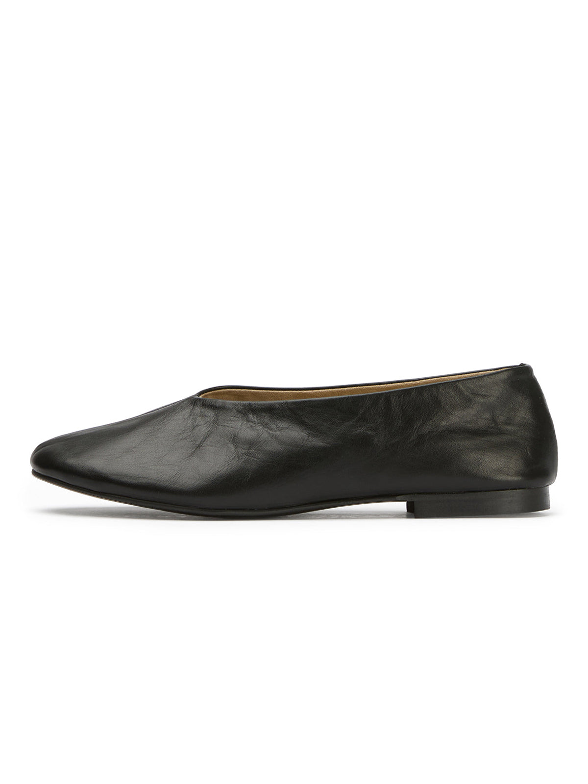Round-Toe Chic Slip-On Ballet Simple Flats - Black