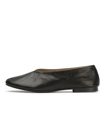 Round-Toe Chic Slip-On Ballet Simple Flats - Black