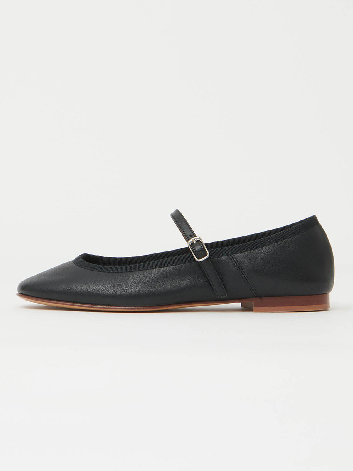 Black Round-Toe Mary Jane With Buckle Chic Ballet Flats