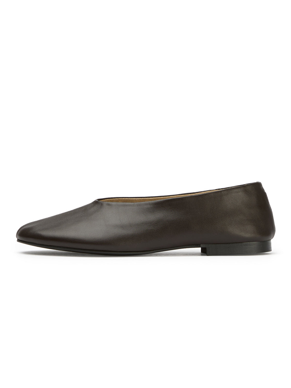 Round-Toe Chic Slip-On Ballet Simple Flats - Chocolate
