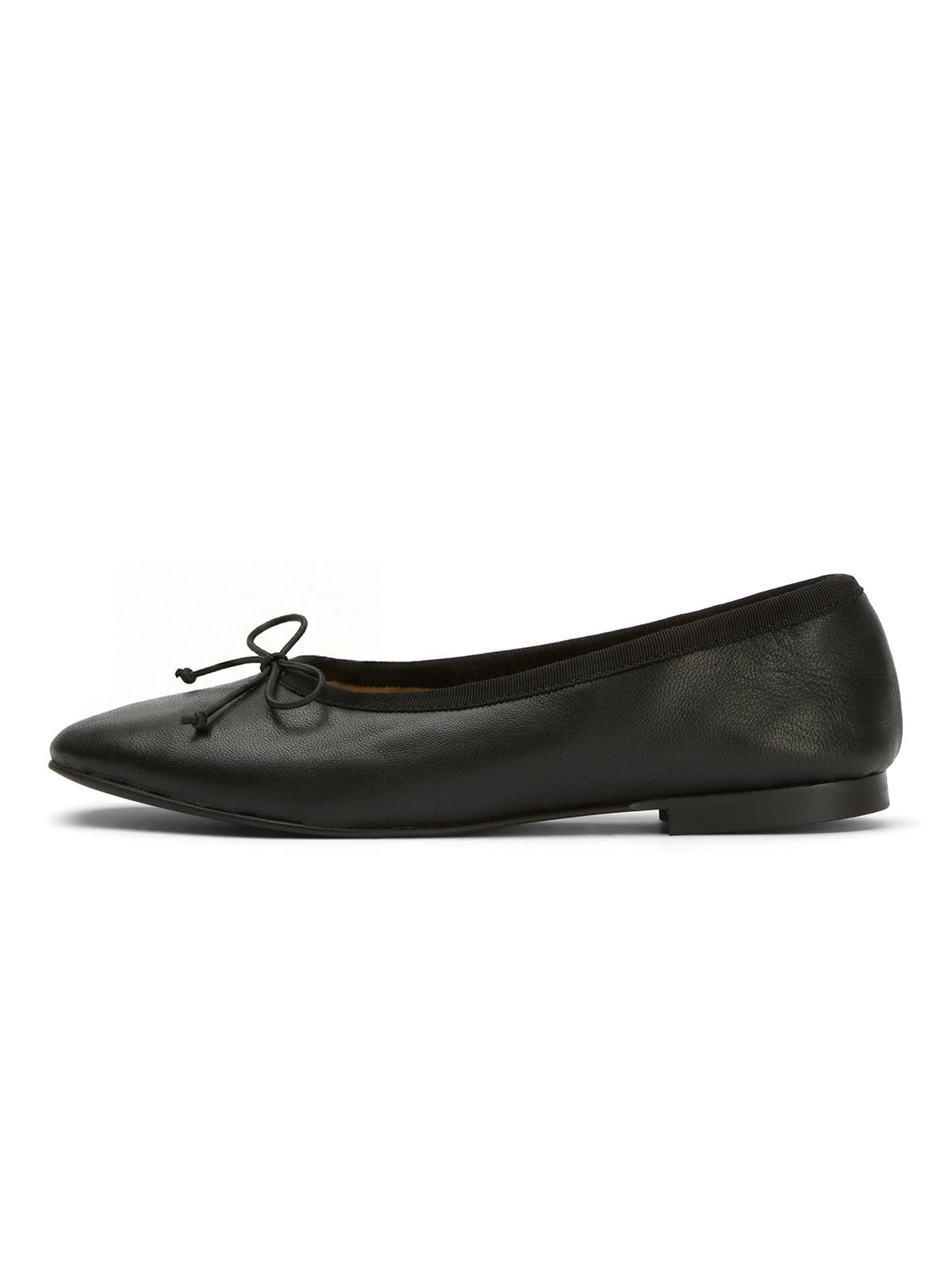 Classic Black Round-Toe Chic Front Bow Slip-On Ballet Simple Flats
