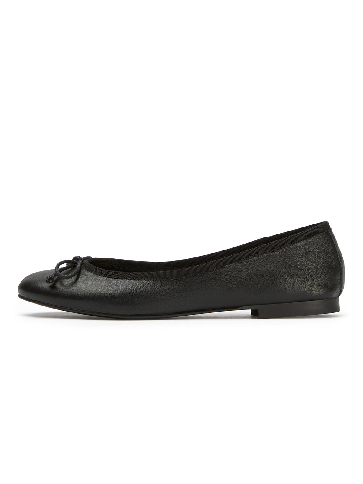 Round-Toe Chic Front Bow Slip-On Ballet Simple Flats - Black