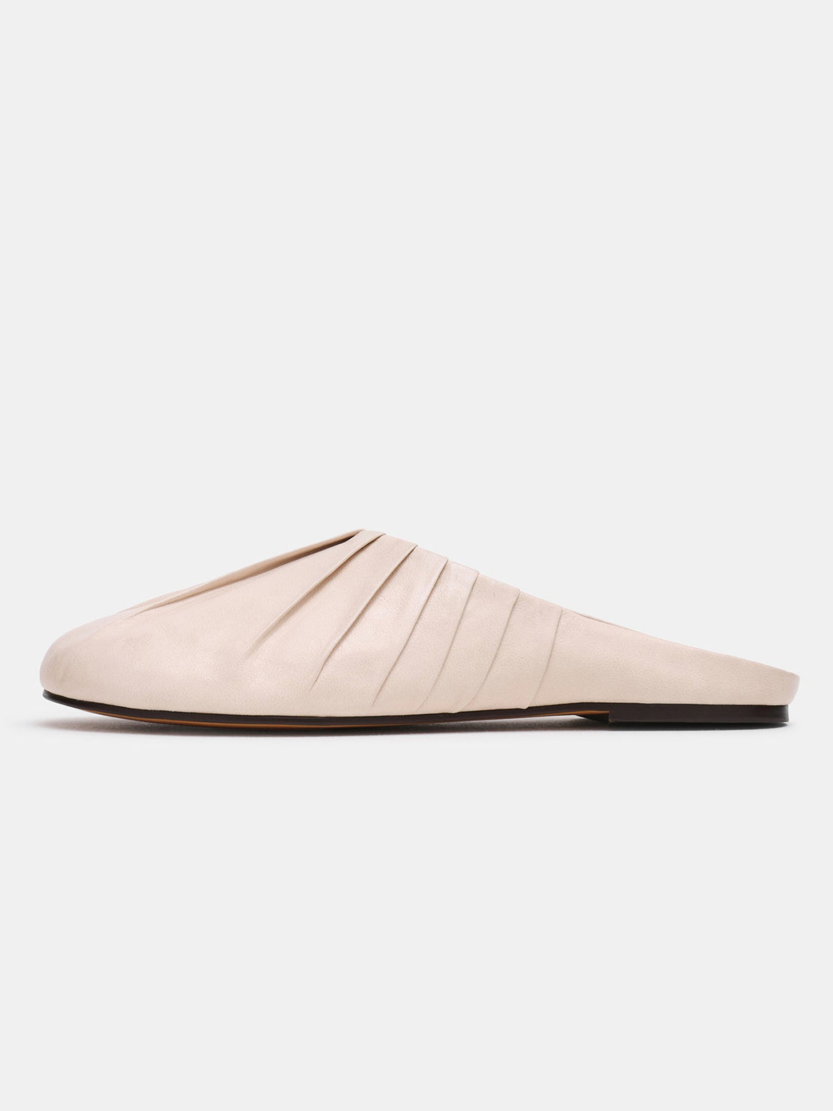Ivory Round-Toe Simple Backless Chic Flats