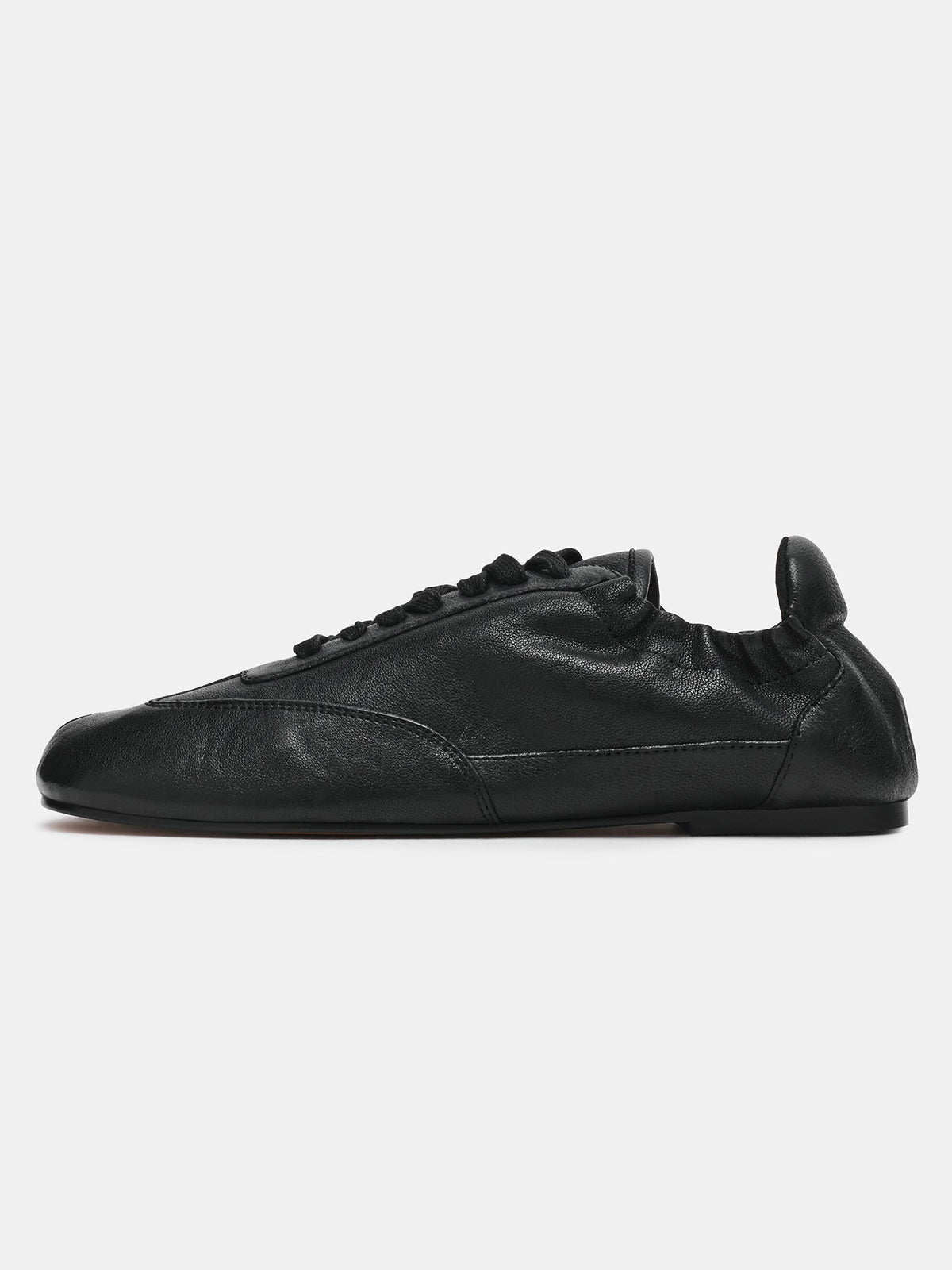 Black Split-Toe Classic Lace-Up Flats Sneakers