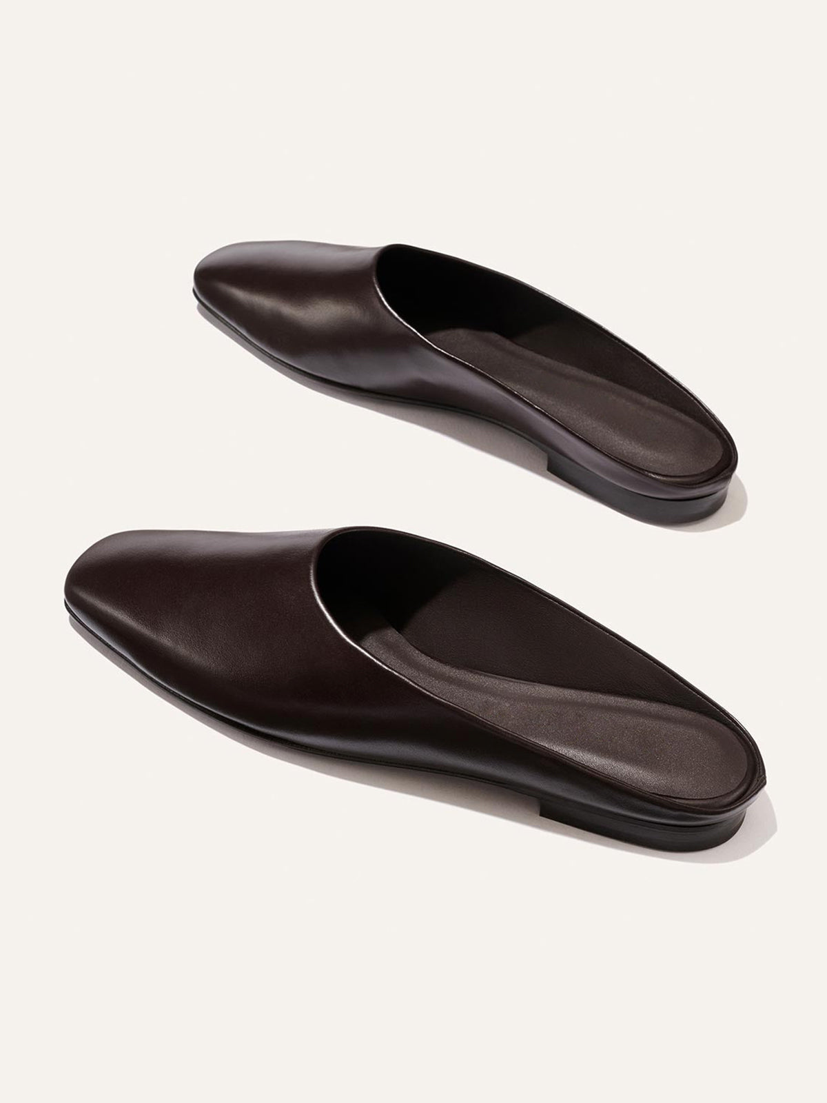 Backless Square-Toe Slip-On Chic Flats - Coffee