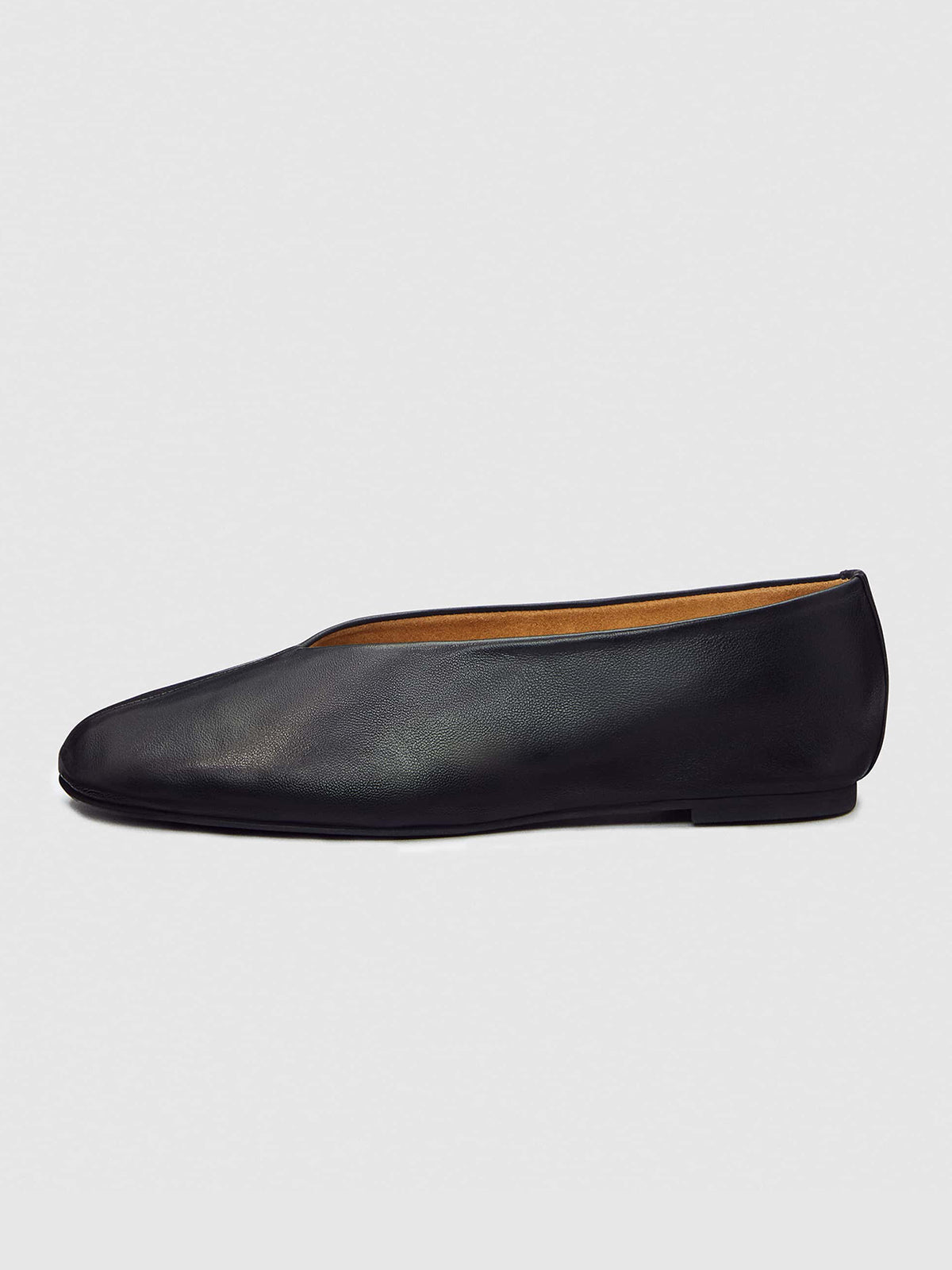 Black Square-Toe Simple Ballet Chic Flats