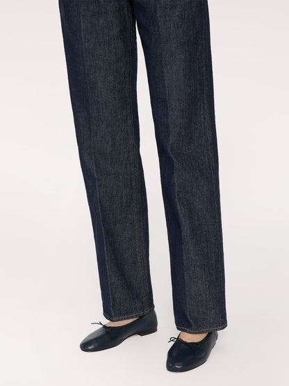 Navy Round-Toe Simple Chic Ballet Flats With Front Bow