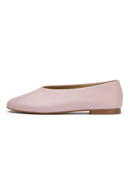 Round-Toe Chic Slip-On Ballet Simple Flats - Pink