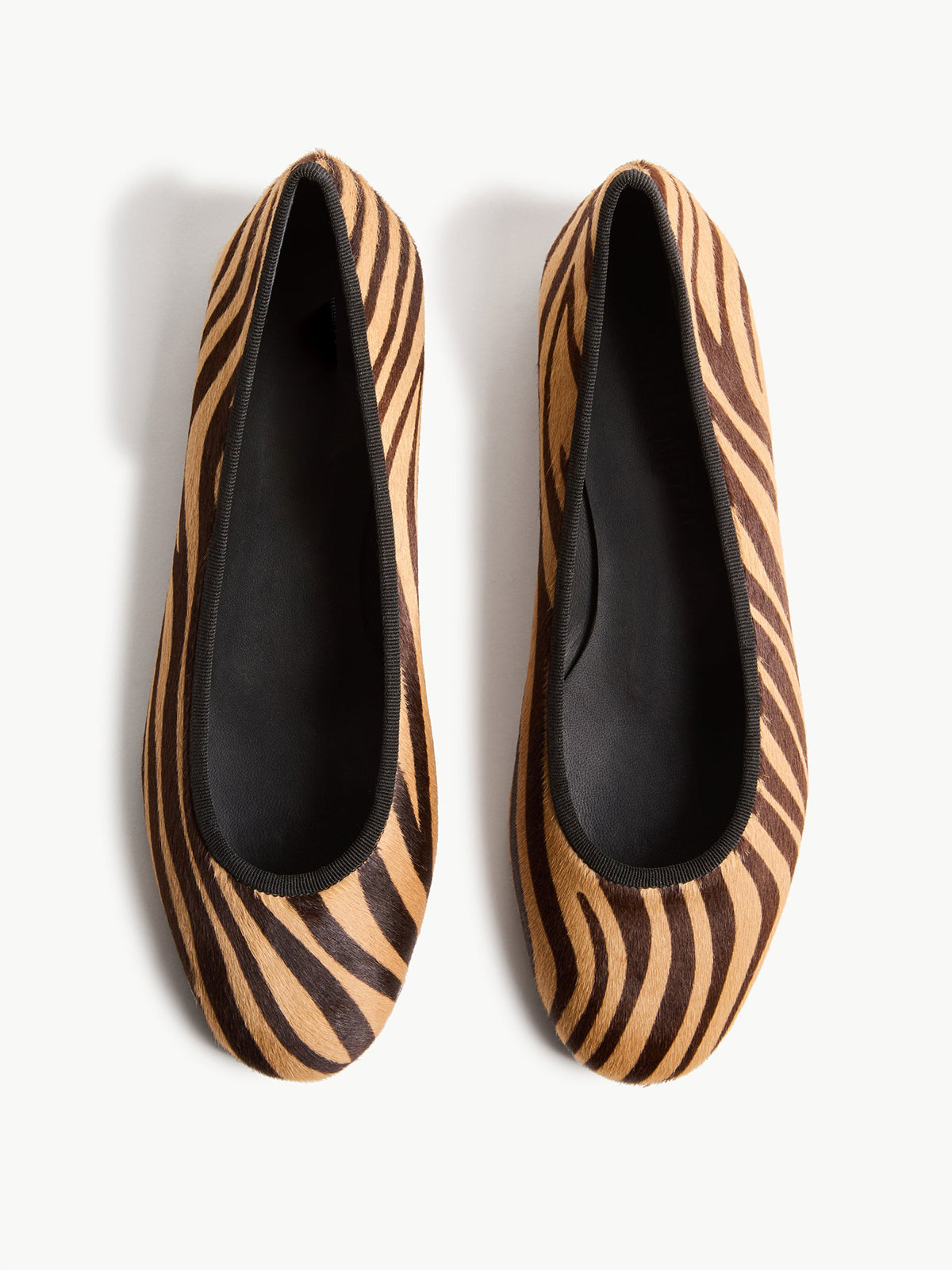 Slip-On Round-Toe Chic Simple Ballet Flats - Zebra Pattern