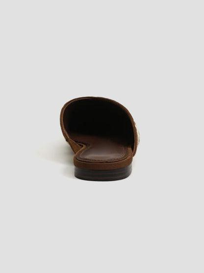 Cow Pattern Almond-Toe Backless Simple Slip-On Flats