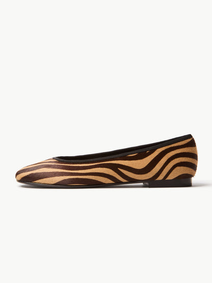 Slip-On Round-Toe Chic Simple Ballet Flats - Zebra Pattern