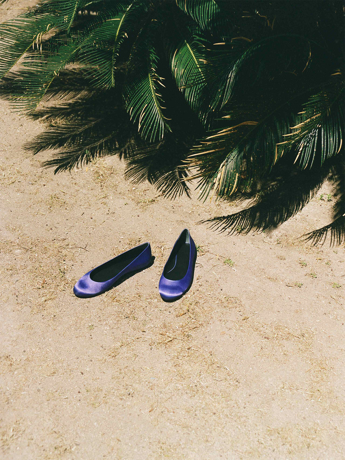 Purple Satin Round-Toe Slip-On Simple Ballet Flats