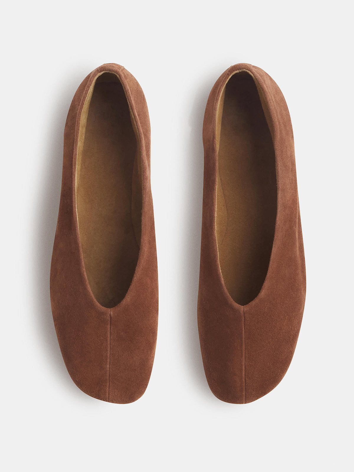 Sienna Faux Suede Square-Toe Simple Ballet Chic Flats