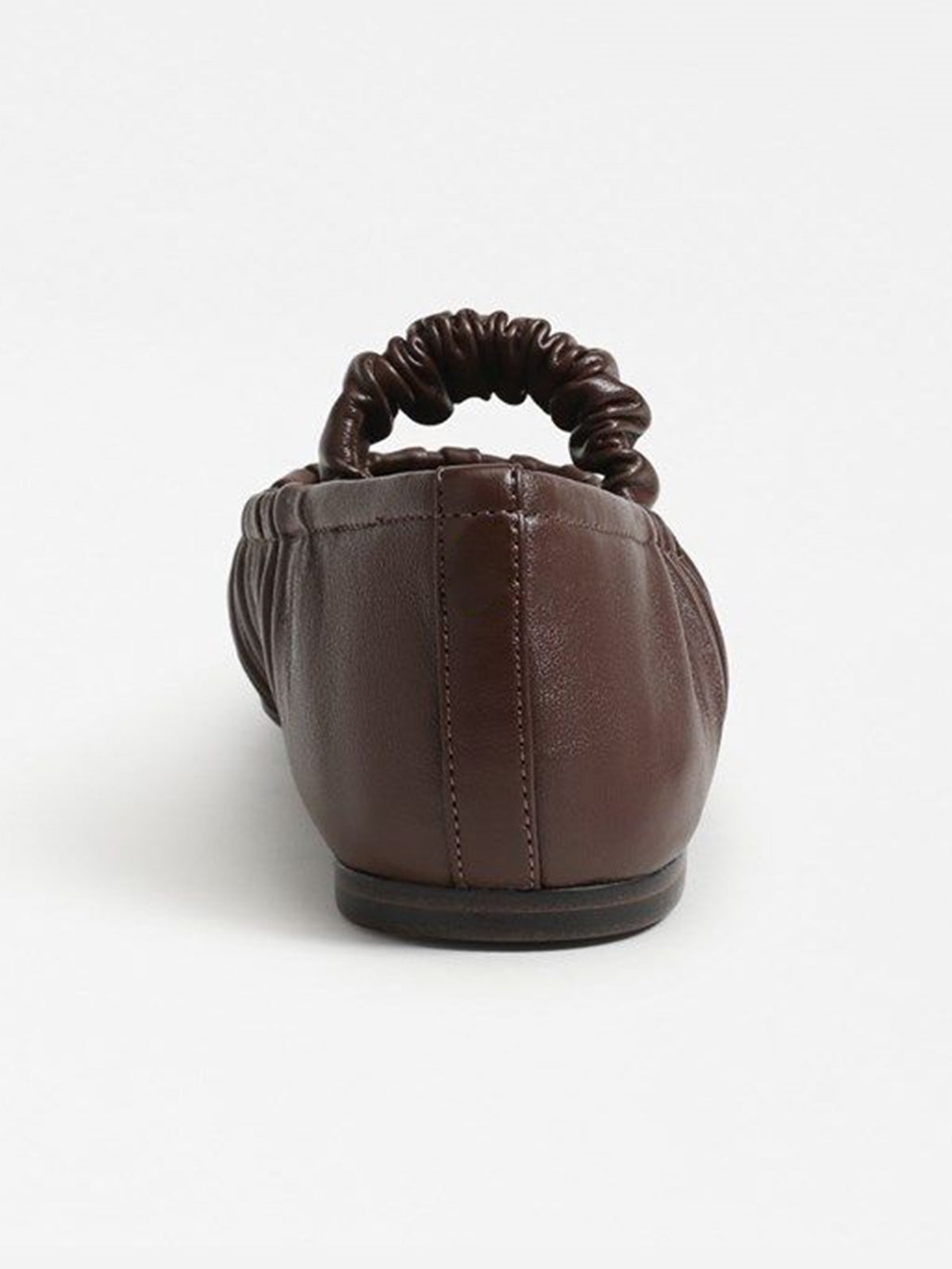 Coffee Square-Toe Elastic Mary Jane Classic Ballet Flats
