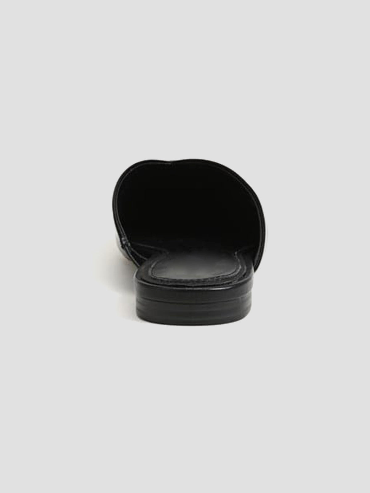 Black Almond-Toe Backless Simple Slip-On Flats