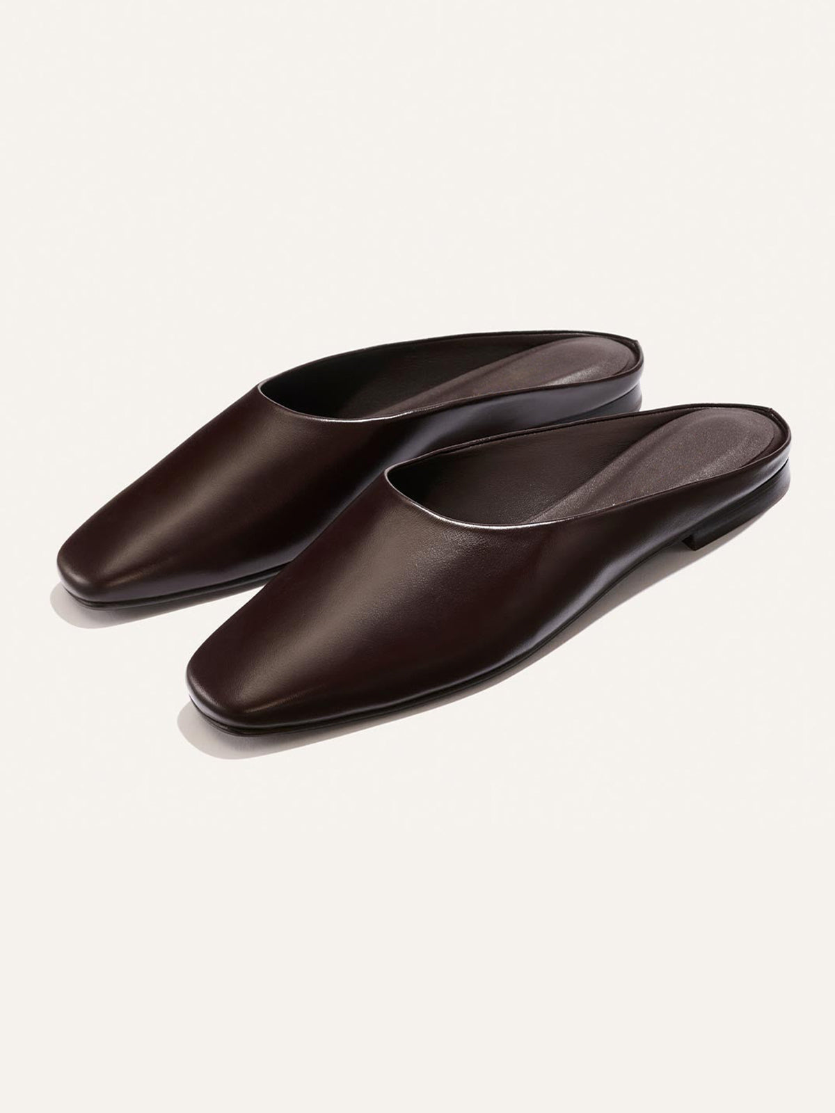 Backless Square-Toe Slip-On Chic Flats - Coffee