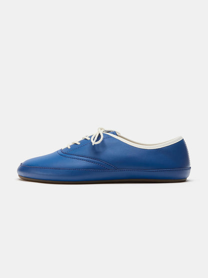 Navy Square-Toe Chic Lace-Up Slip-On Flats Sneakers