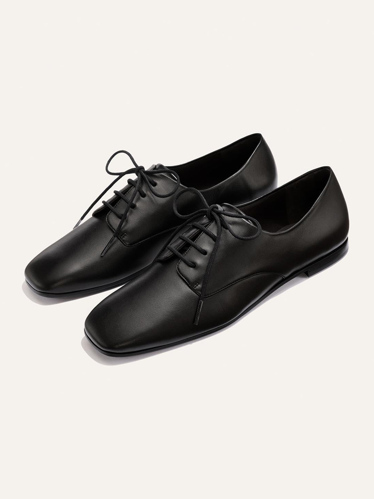 Black Square-Toe Chic Lace-Up Slip-On Sporty Flats