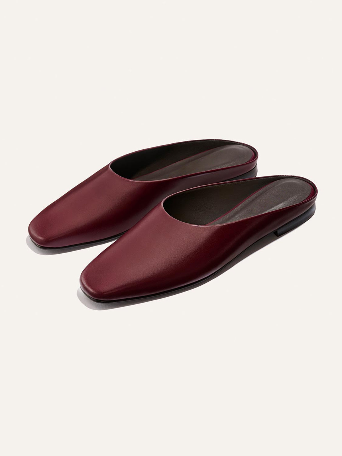 Backless Square-Toe Slip-On Chic Flats - Wine Red
