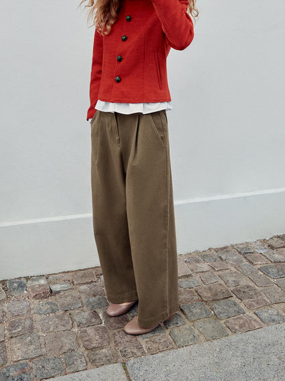 Taupe Round-Toe Slip-On Sleek Ballet Flats