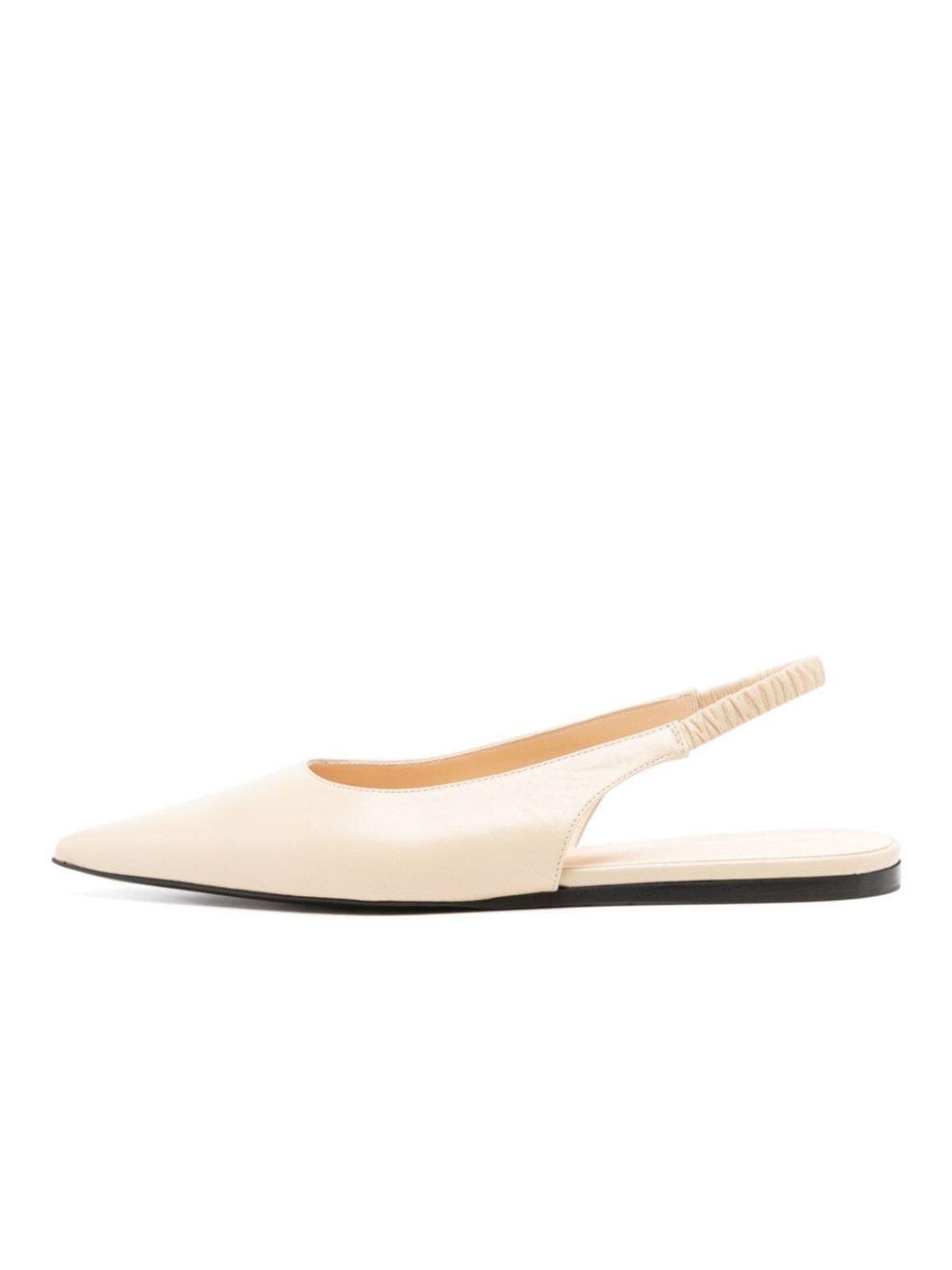 Light Beige Pointed-Toe Ballet Flats Slingbacks