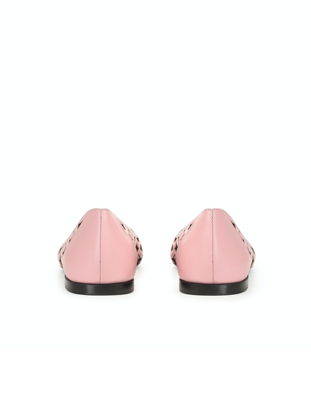 Pink Boho Hollow-Out Pointed-Toe Ballet Flats